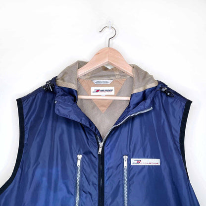 vintage tommy hilfiger athletics 90's hooded vest - size large