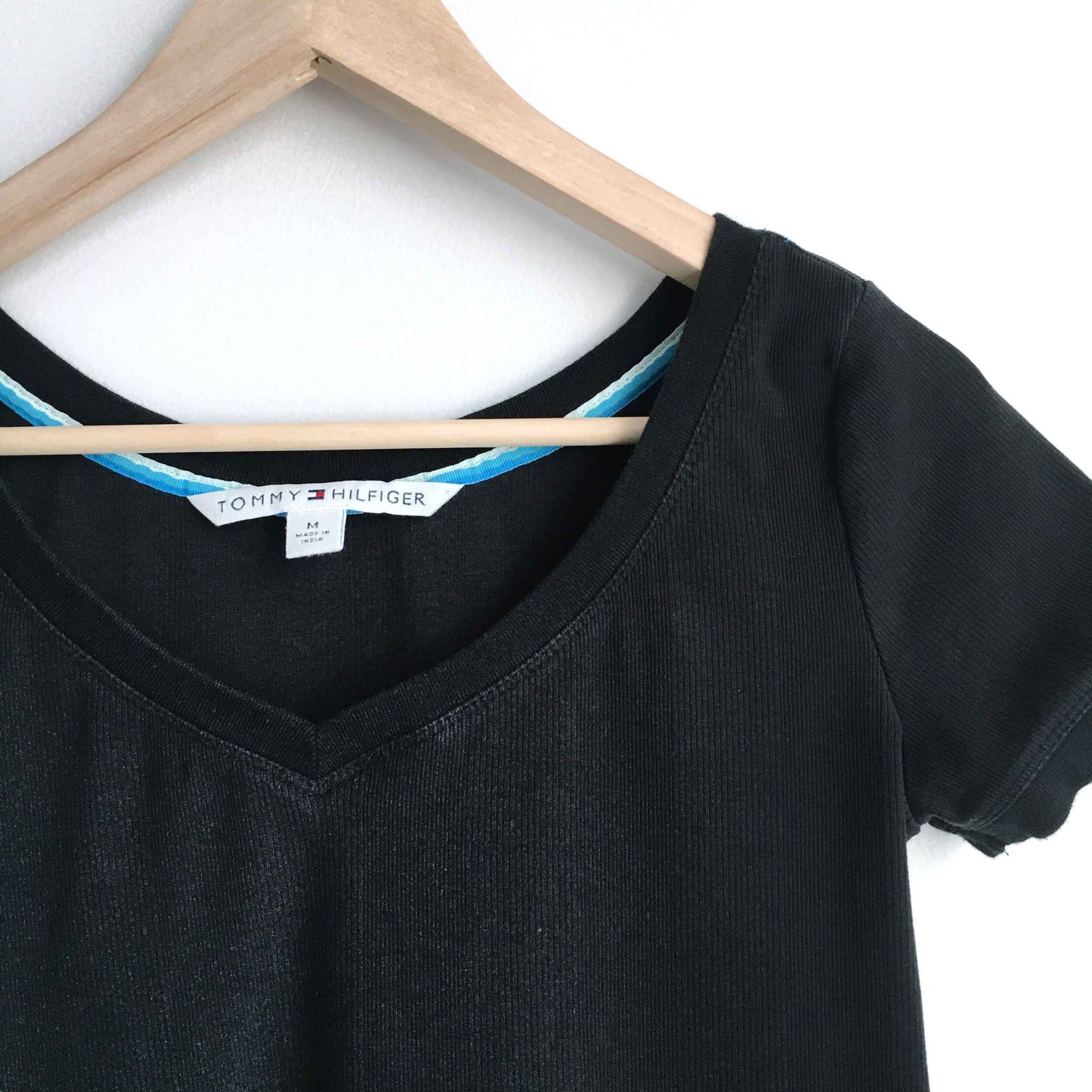 vintage tommy hilfiger baby rib v-neck tee - size medium