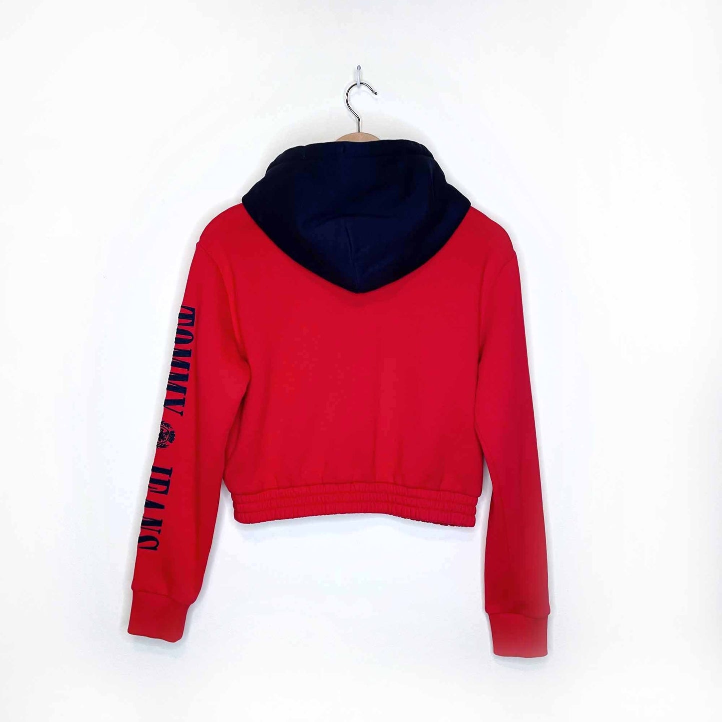 tommy jeans 90's capsule contrast cropped hoodie - size xs