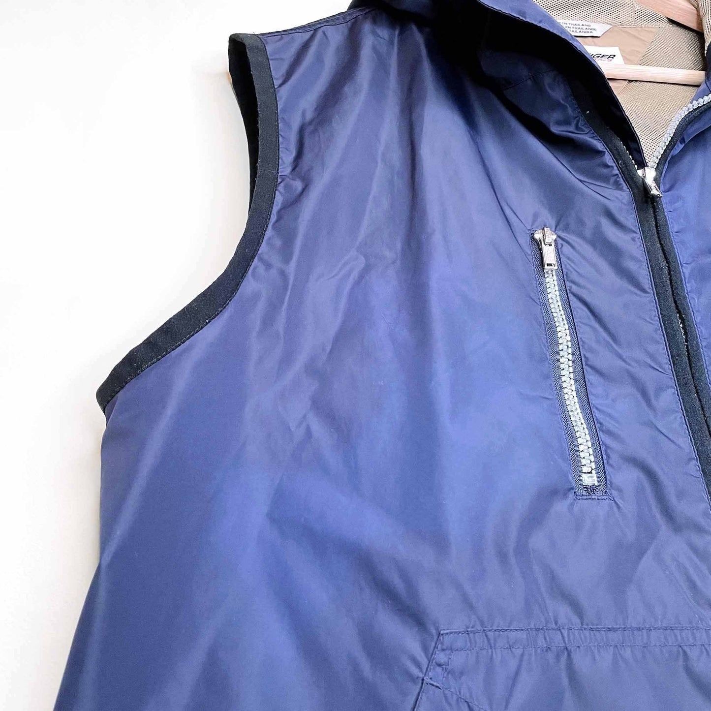 vintage tommy hilfiger athletics 90's hooded vest - size large