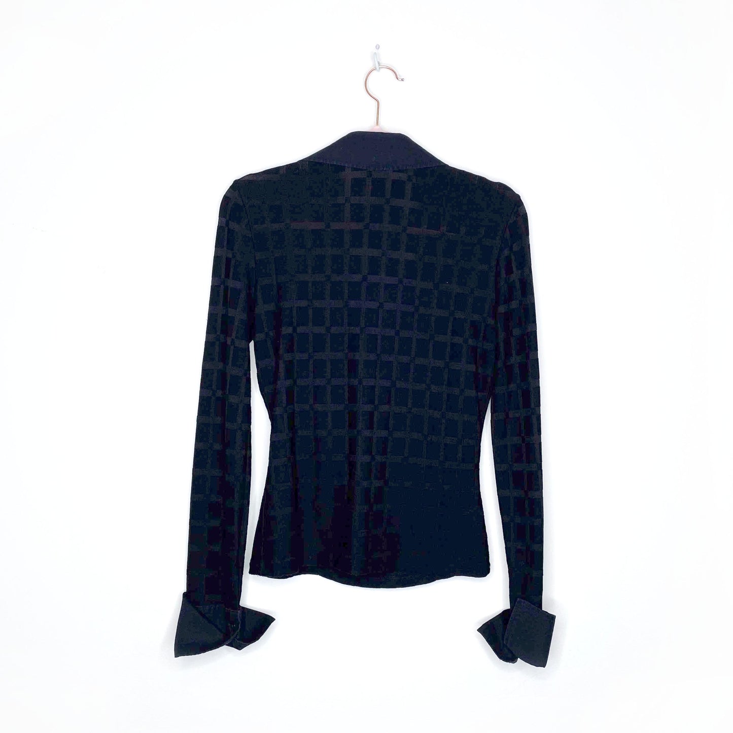 nara camicie y2k wrap semi-sheer collared top - size small