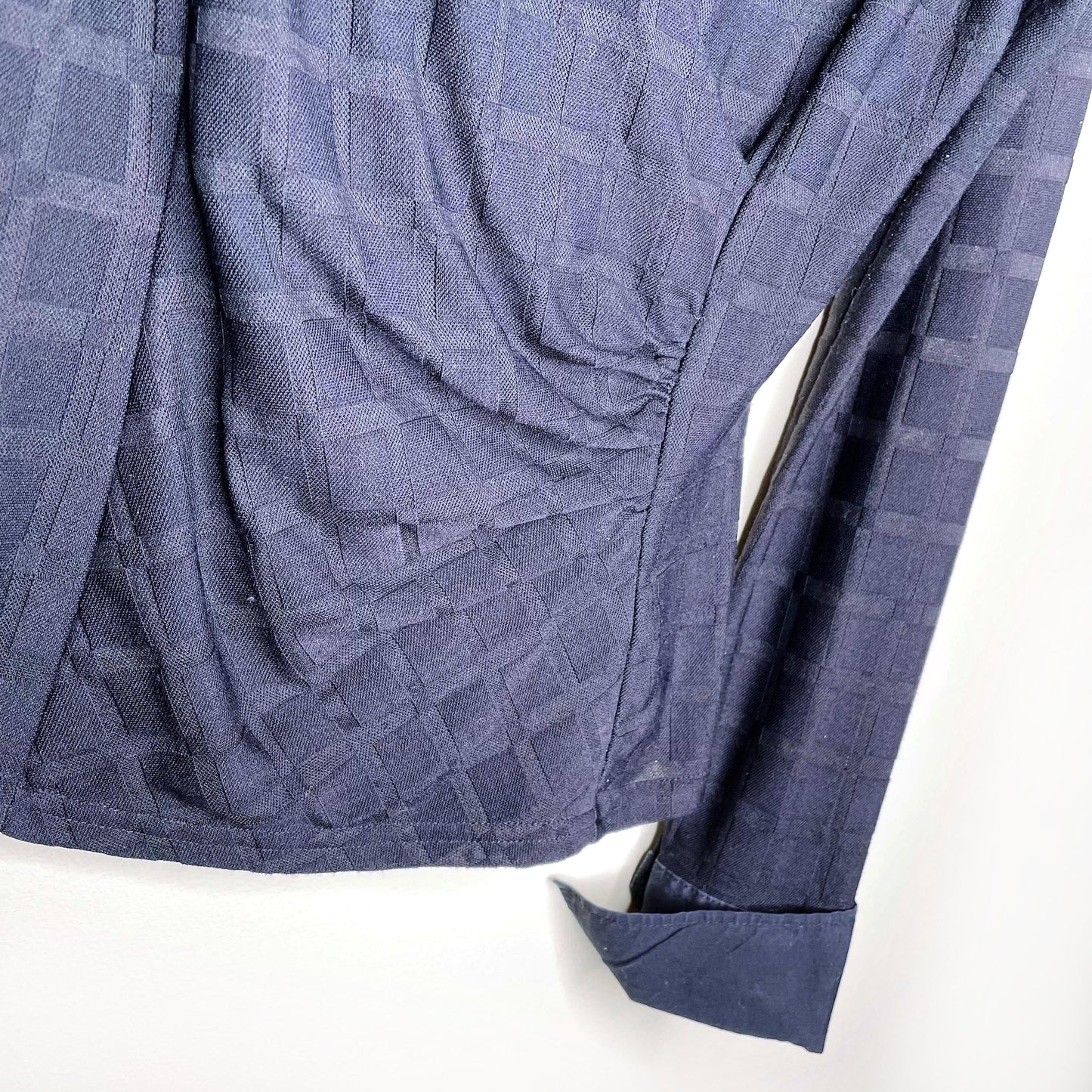 nara camicie y2k wrap semi-sheer collared top - size small