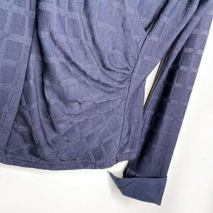 nara camicie y2k wrap semi-sheer collared top - size small