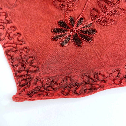 vintage boho bandana halter with embroidery - OS