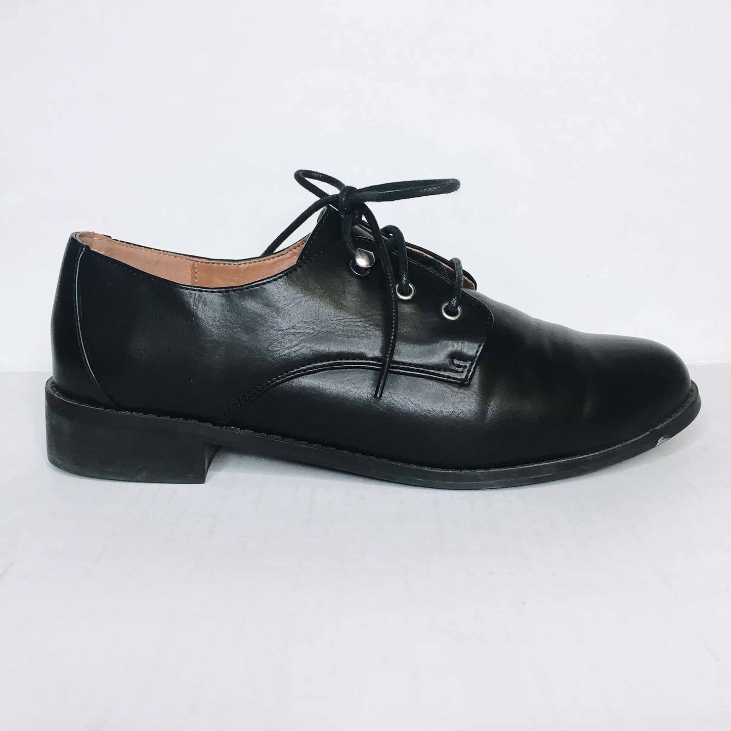 TOPSHOP Tanner leather hook lace-up shoes - size 40