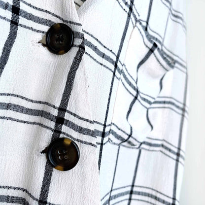 topshop asymmetrical window pane check shirt - size 4