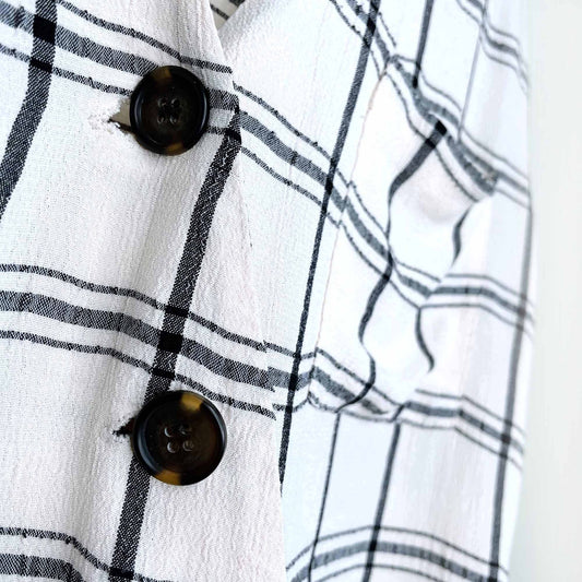 topshop asymmetrical window pane check shirt - size 4