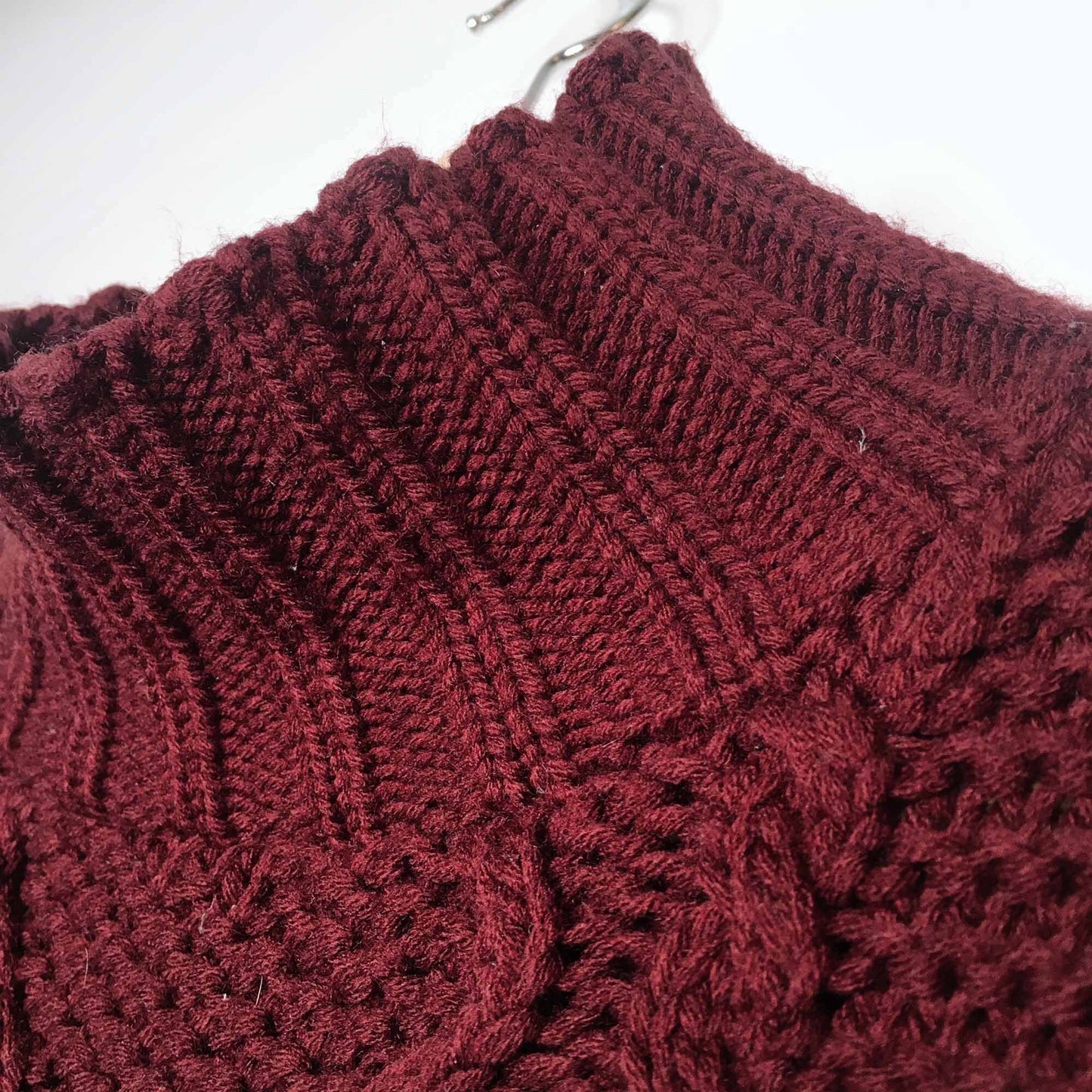 Topshop cable knit mock neck big sleeve sweater - size 6