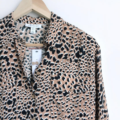 NWT Topshop Animal print button down - size 2