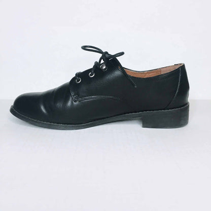 TOPSHOP Tanner leather hook lace-up shoes - size 40