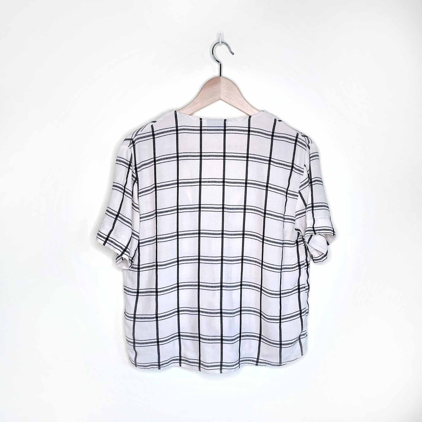 topshop asymmetrical window pane check shirt - size 4