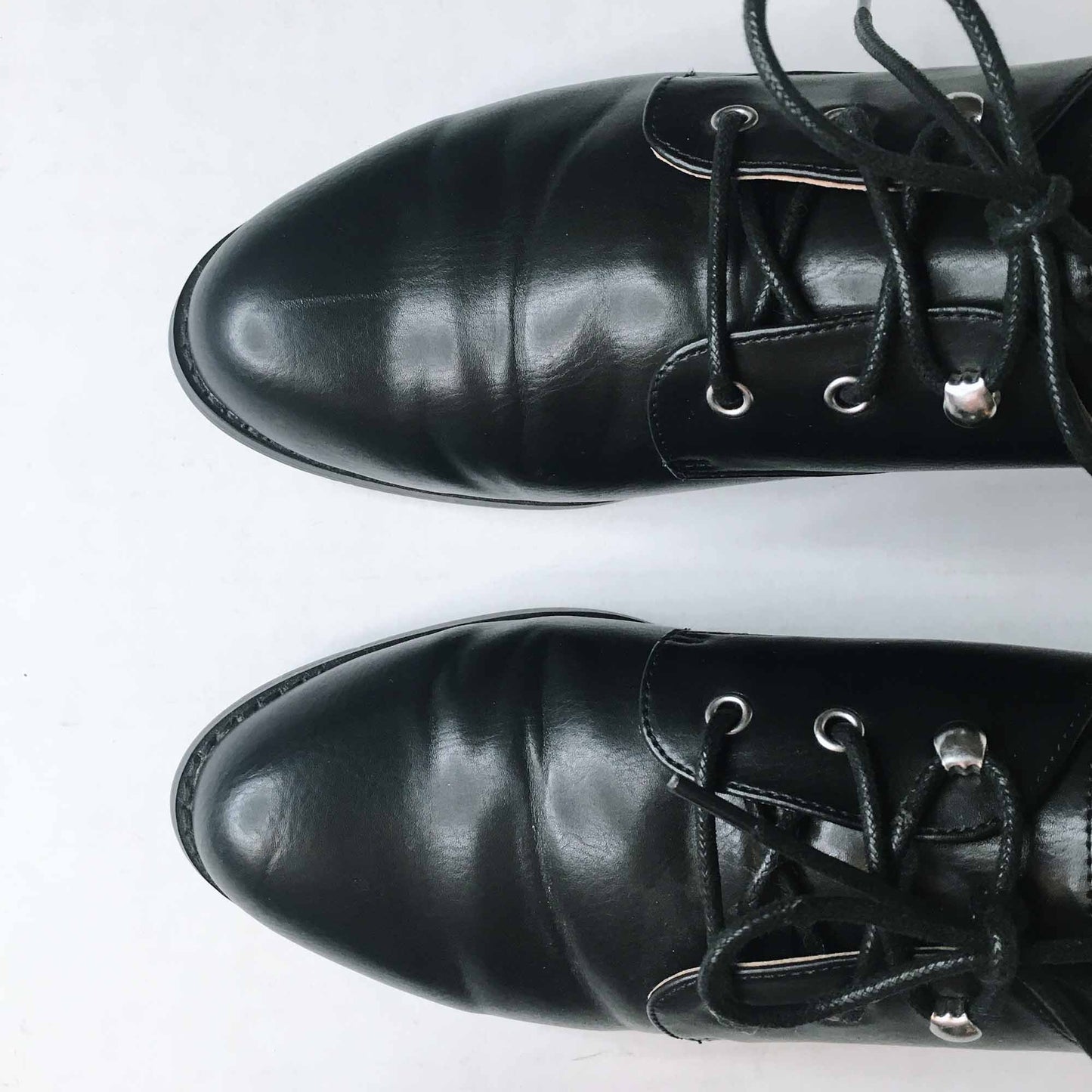 TOPSHOP Tanner leather hook lace-up shoes - size 40