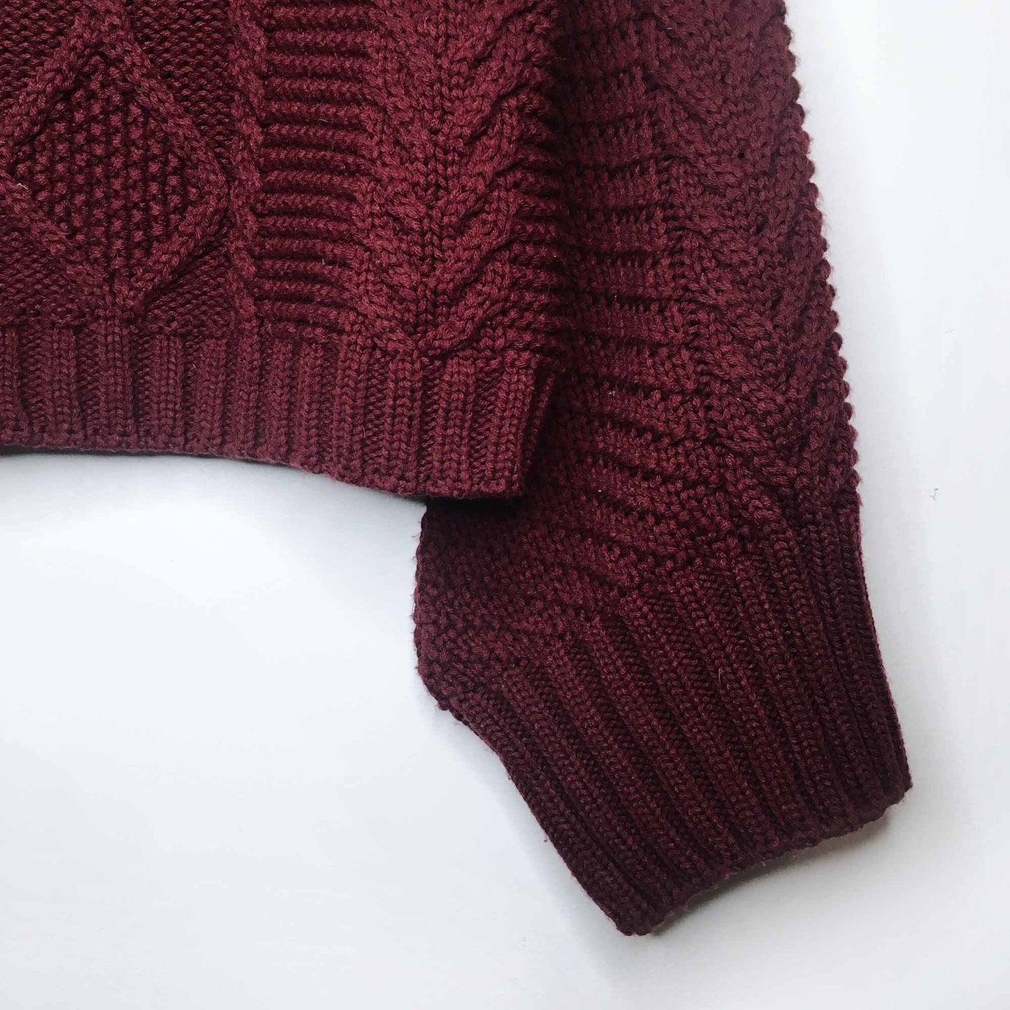 Topshop cable knit mock neck big sleeve sweater - size 6