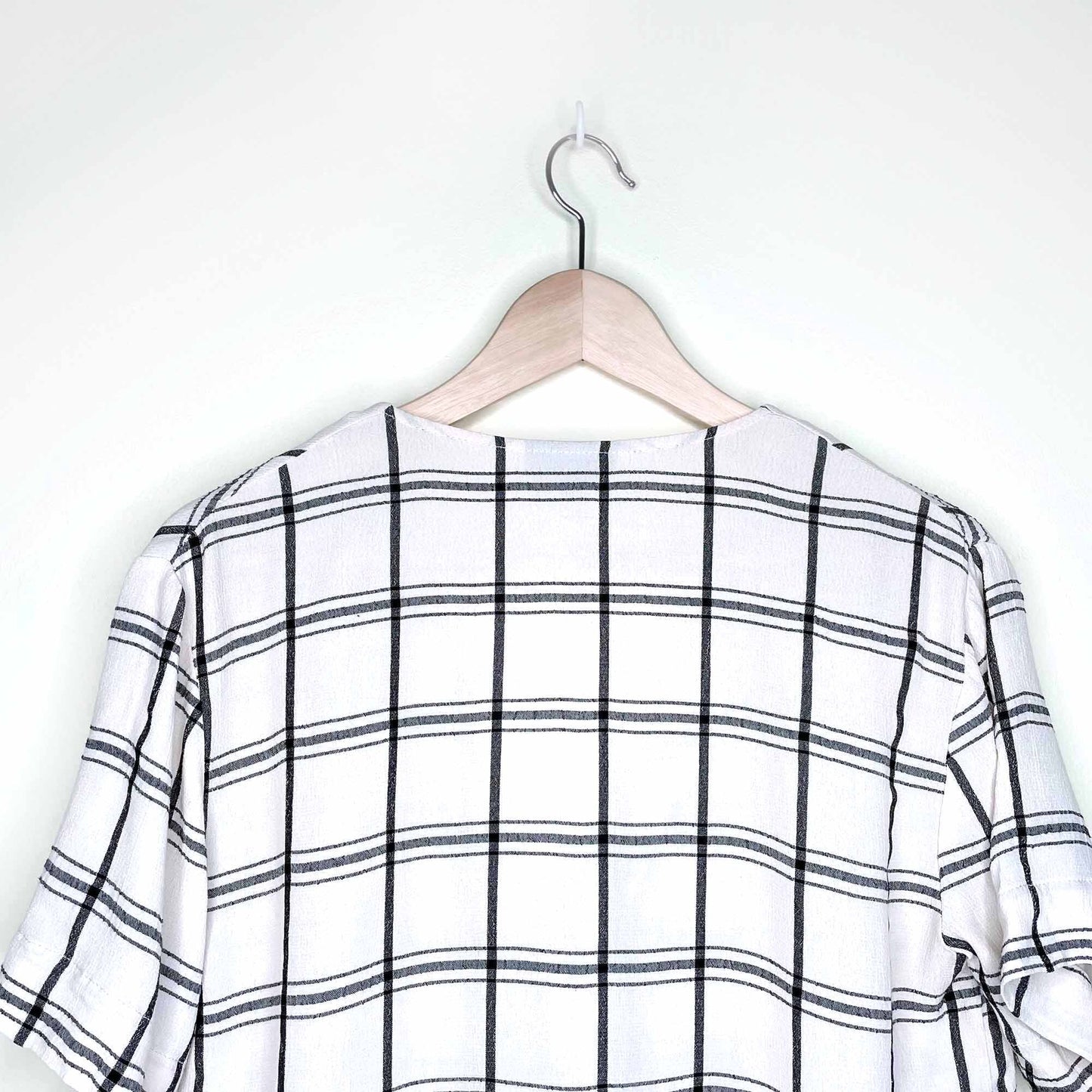 topshop asymmetrical window pane check shirt - size 4
