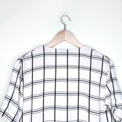 topshop asymmetrical window pane check shirt - size 4