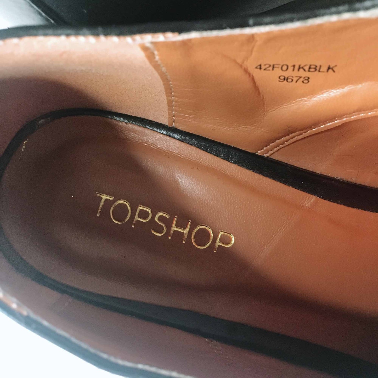 TOPSHOP Tanner leather hook lace-up shoes - size 40