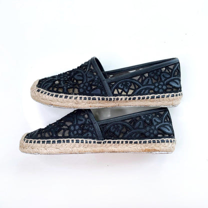tory burch lucia blue lace espadrilles - size 7