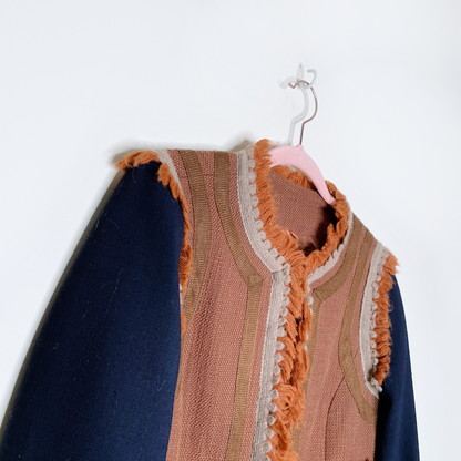 tory burch quincy fringe spanish style jacket - size 2