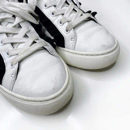 tory burch white leather ruffle sneakers - size 6