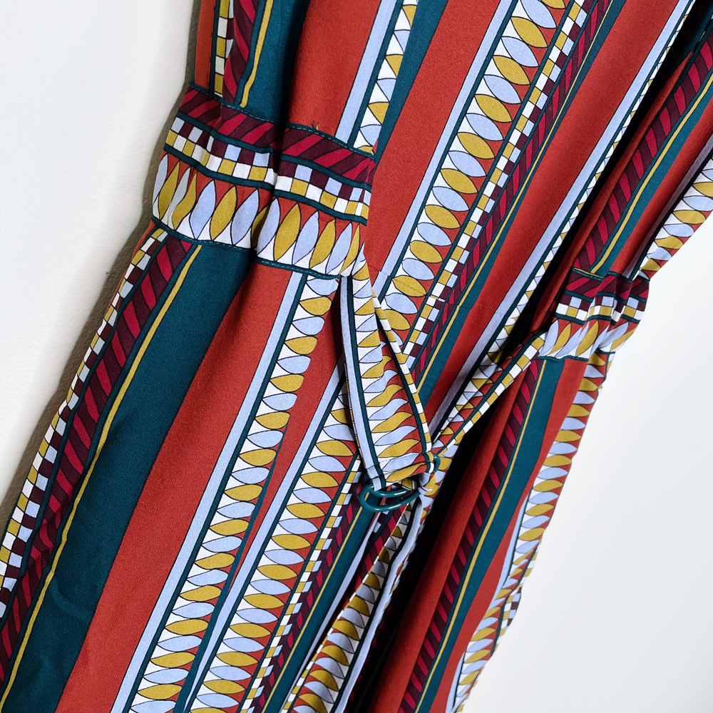 tory burch julia sleeveless southwestern stripe silk dress - size 8