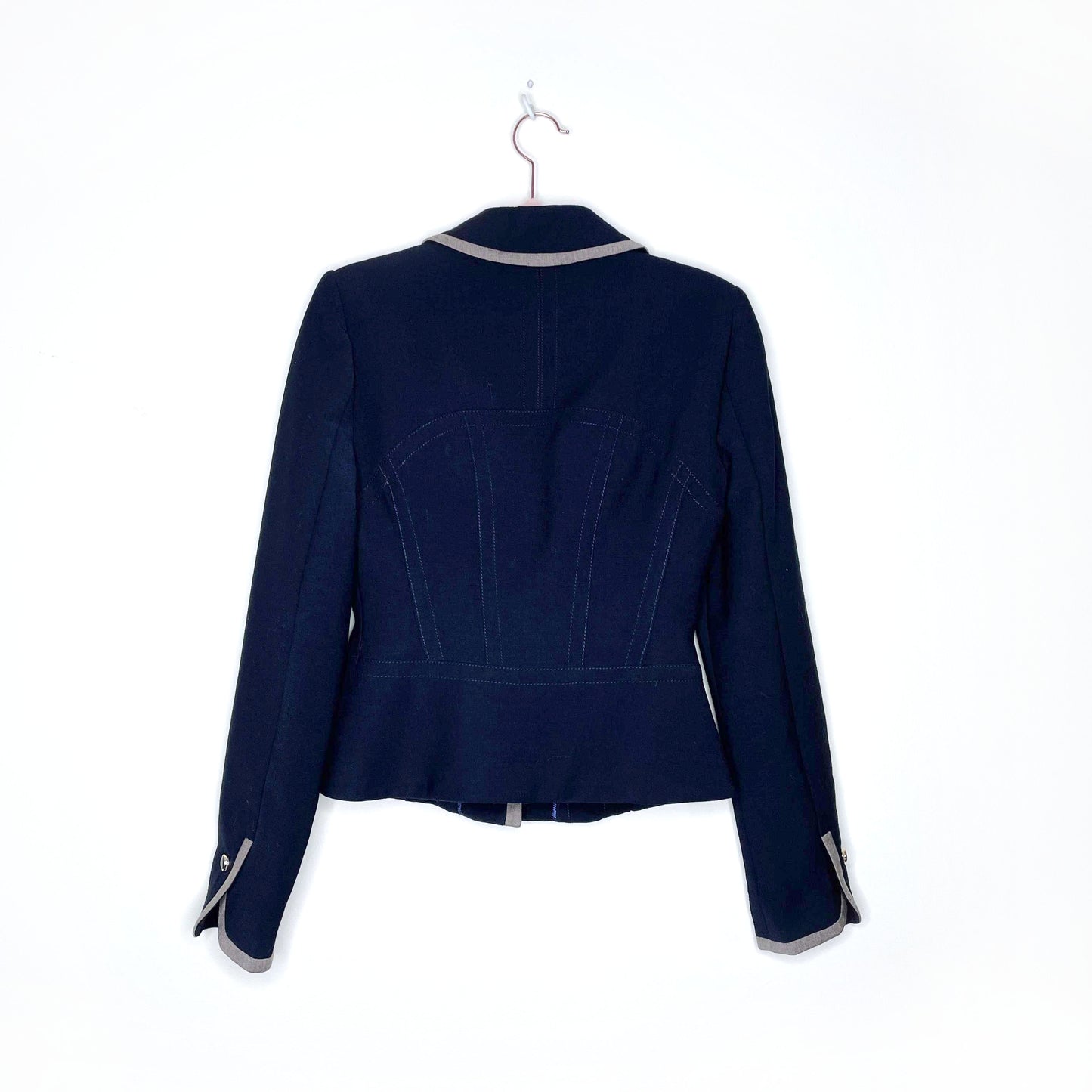 tory burch wool-blend nautical fitted blazer - size 4