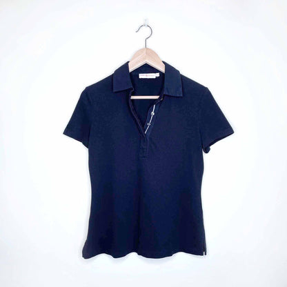 tory burch navy pique polo tee - size xs