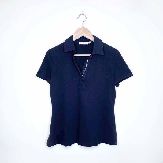 tory burch navy pique polo tee - size xs
