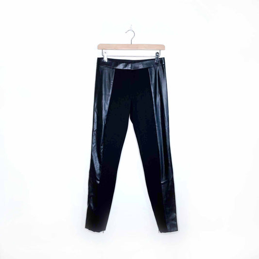 tory burch legging pants with faux leather panel - size xs
