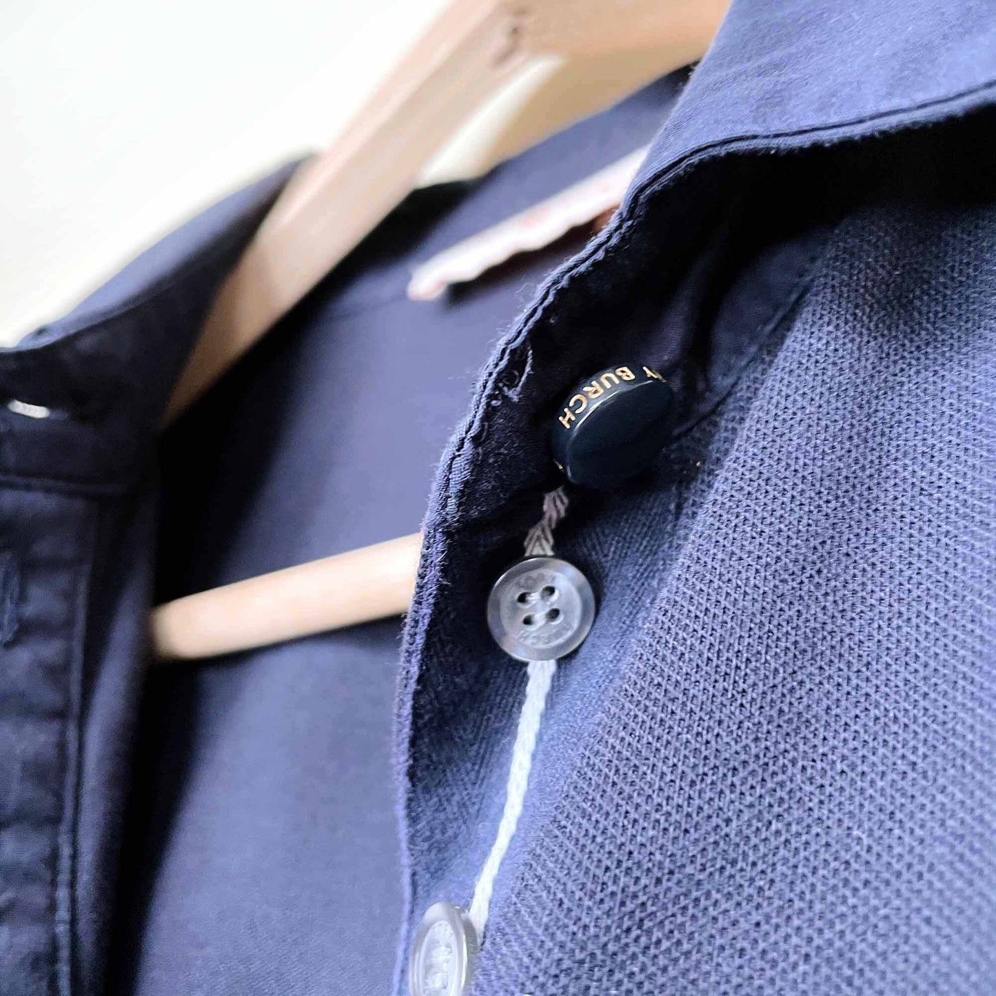 tory burch navy pique polo tee - size xs