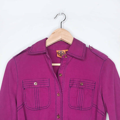 Tory Burch Brigitte belted shirt dress - size 0