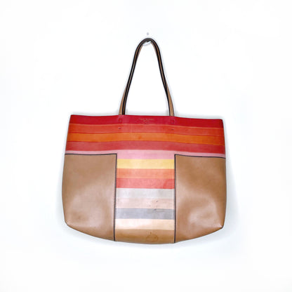 tory burch block t degrade colourful leather tote bag