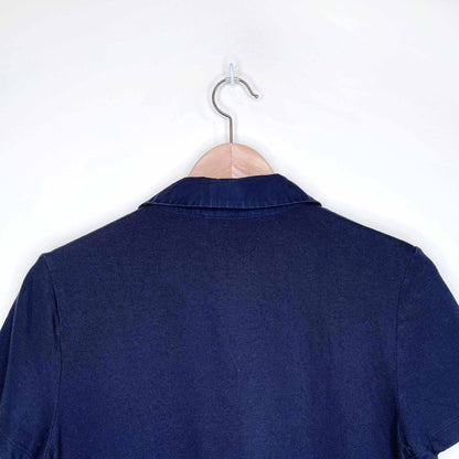 tory burch navy pique polo tee - size xs