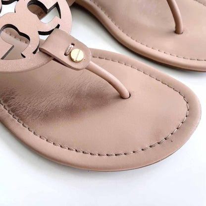 tory burch miller logo leather thong sandal - size 10