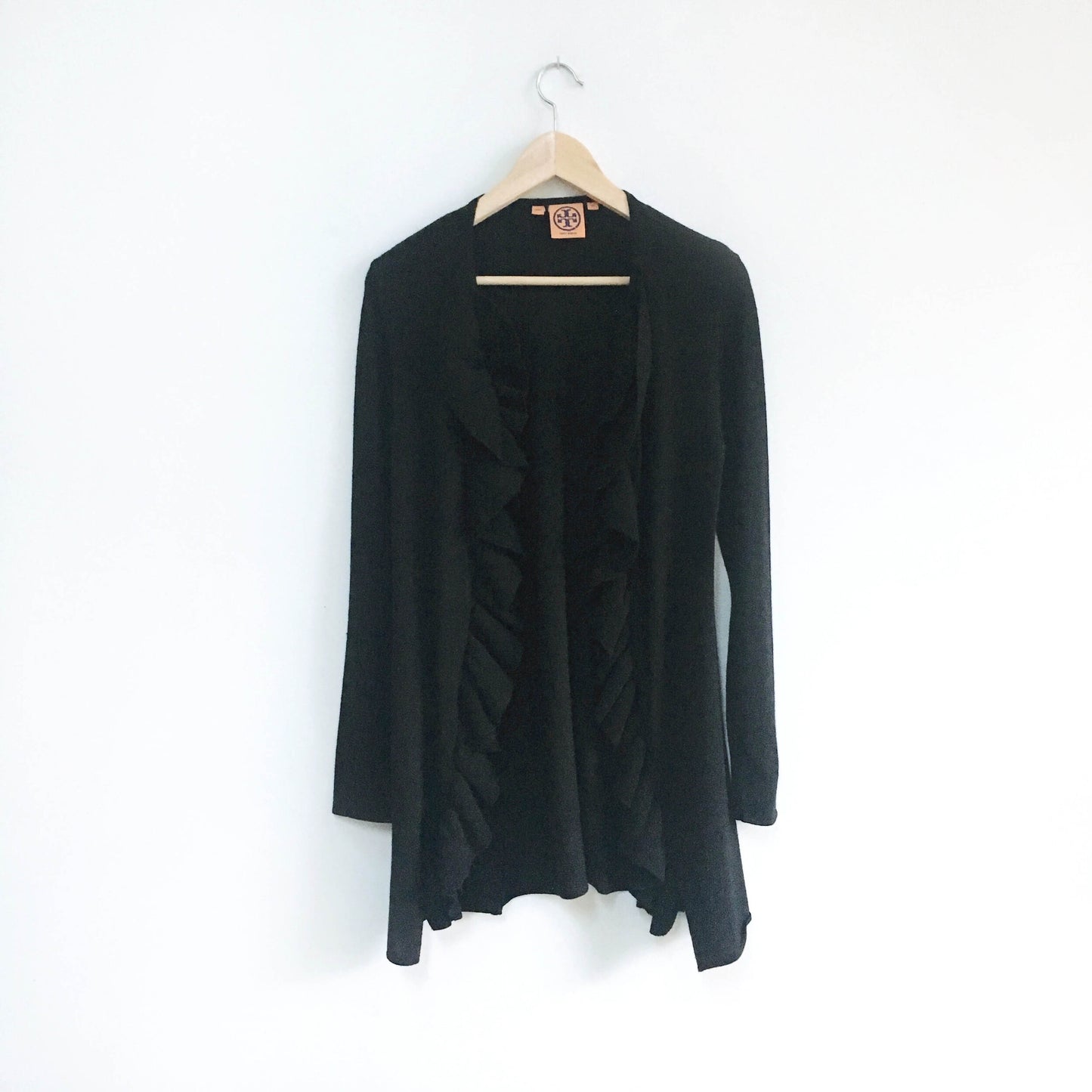 Tory Burch Ruffle front Wool Cardigan - size xs