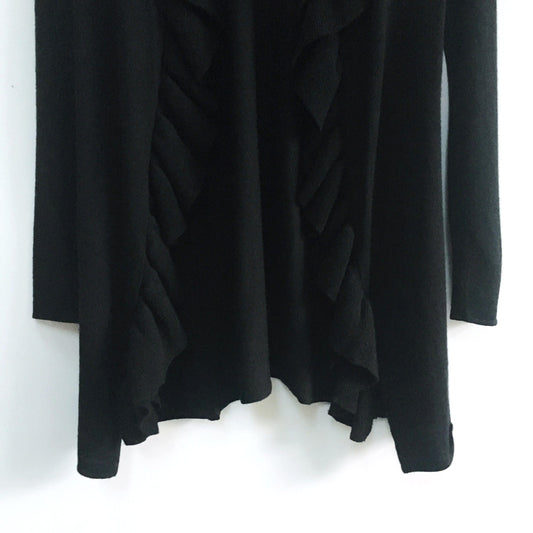Tory Burch Ruffle front Wool Cardigan - size xs
