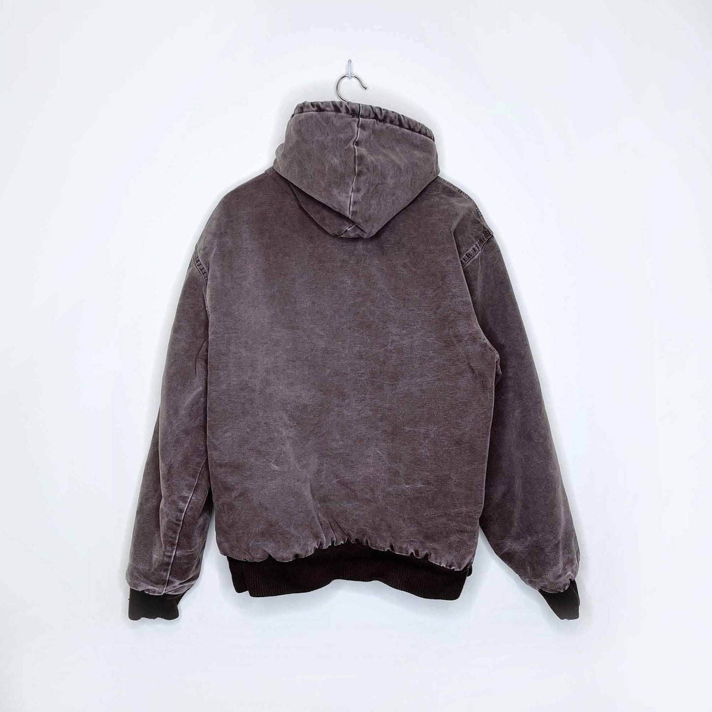 tough duck insulated hooded bomber jacket - size large