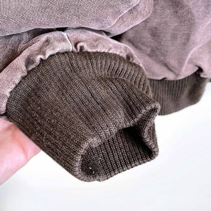 tough duck insulated hooded bomber jacket - size large