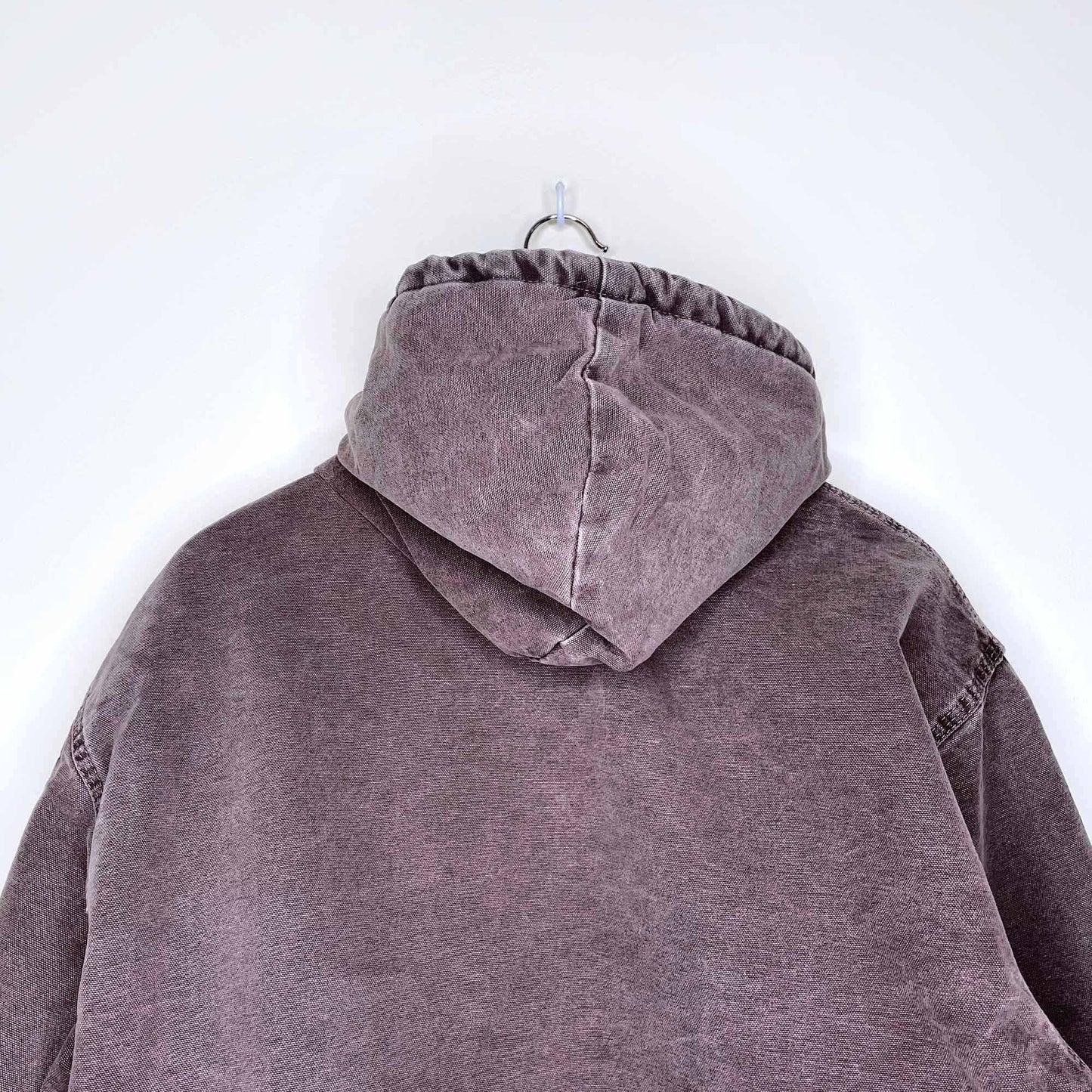 tough duck insulated hooded bomber jacket - size large