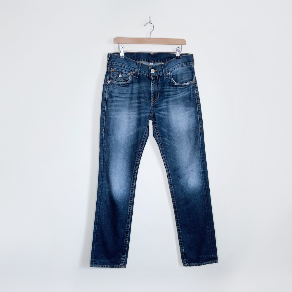 men's true religion slim flap pocket jeans - size 31x34
