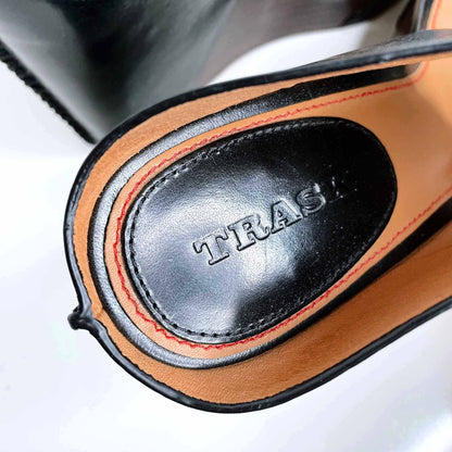 anthropologie trask riki mule leather wedge sandals - size 9