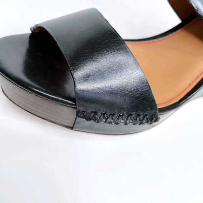 anthropologie trask riki mule leather wedge sandals - size 9