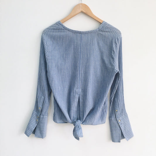 Treasure and Bond Pinstriped Tie Shirt - size Medium