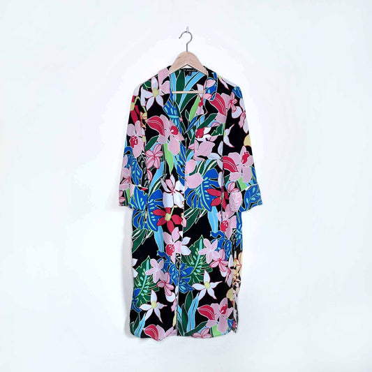 zara trf outerwear tropical duster jacket - size small