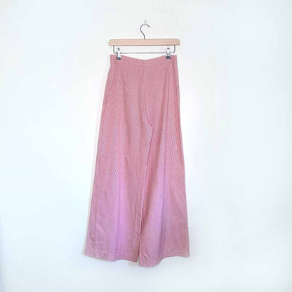 vintage 60's 70's tribal ultra high rise wide leg groovy striped pants - size 30