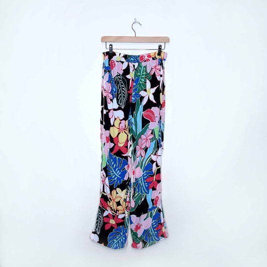 zara trf high rise tropical lounge pants - size xs