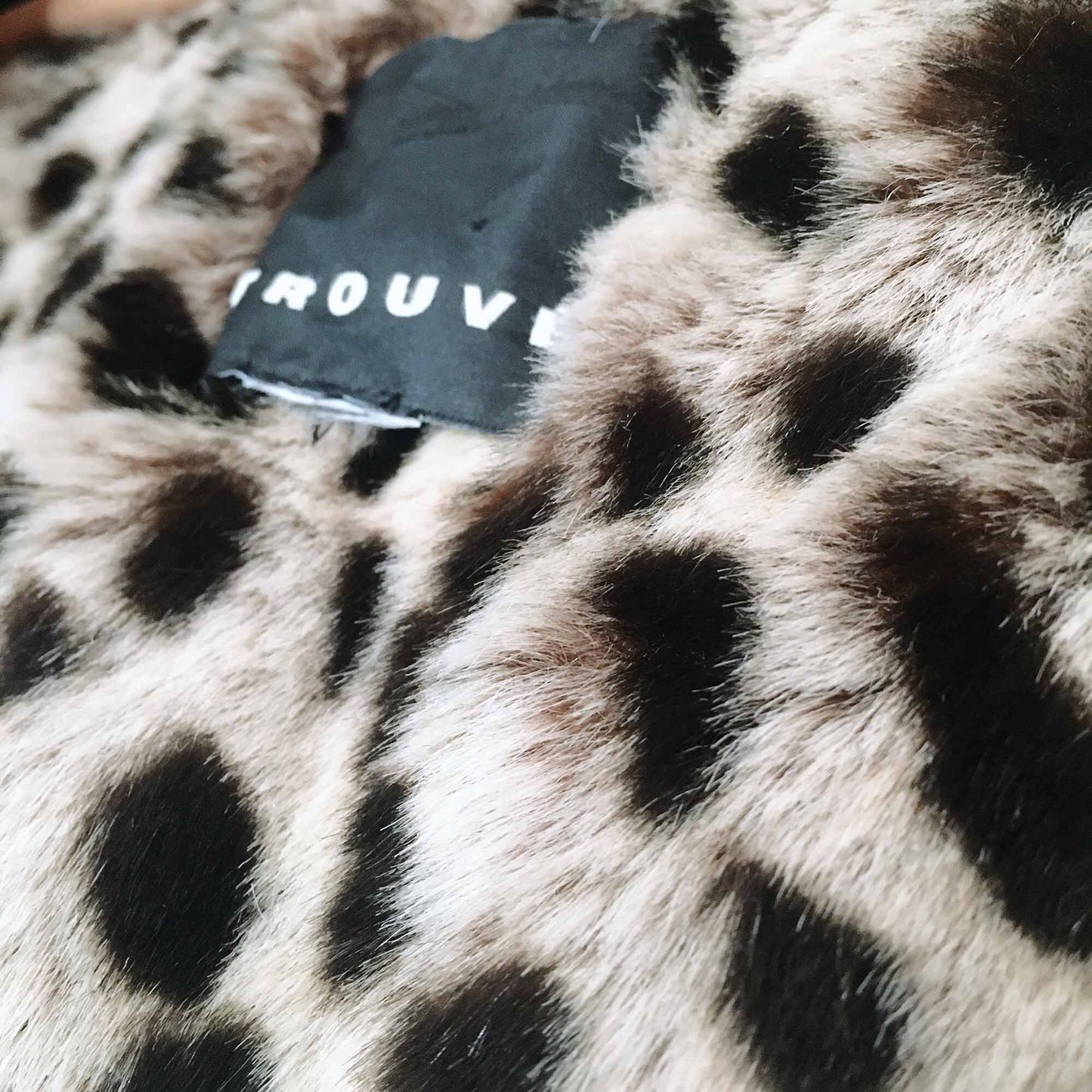 Trouvé twill parka with leopard faux fur removable lining - size Medium