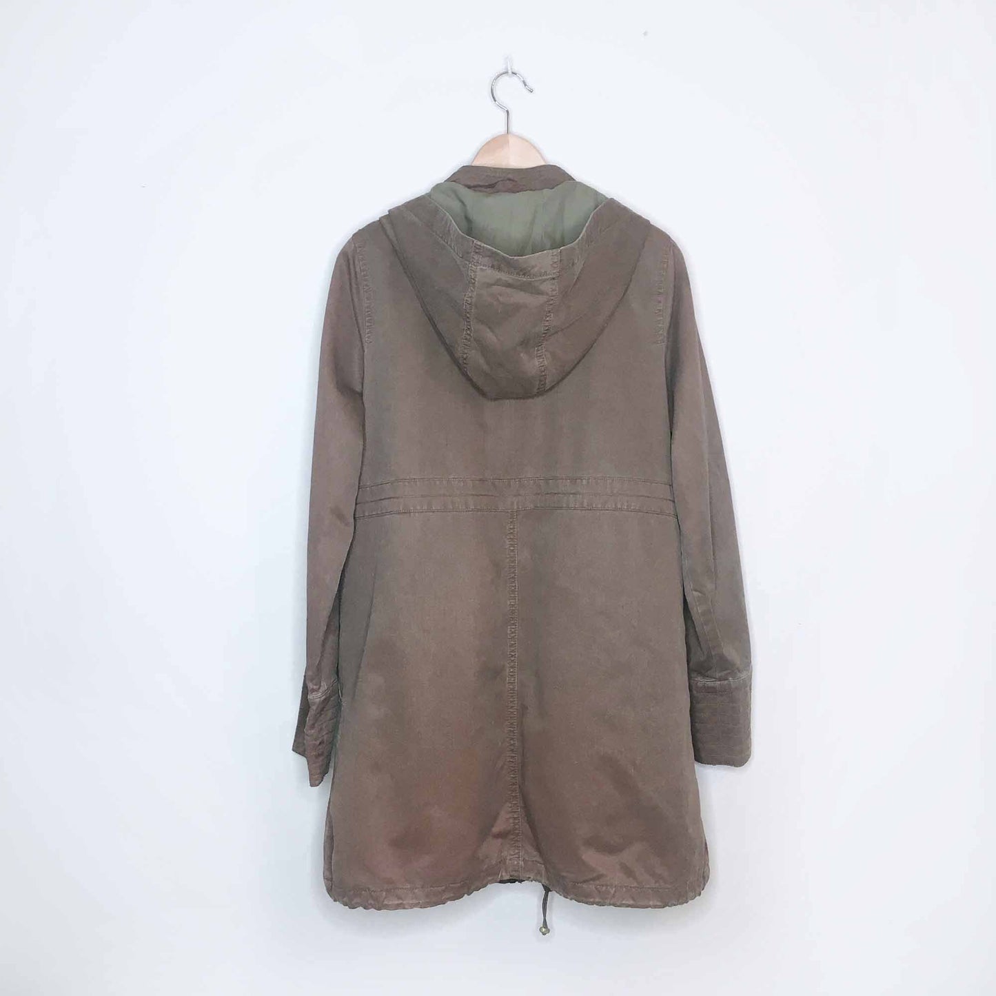 Trouvé twill parka with leopard faux fur removable lining - size Medium