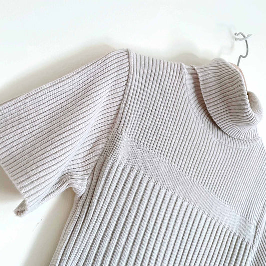 vintage erik stewart short sleeve ribbed cotton knit turtleneck - size small