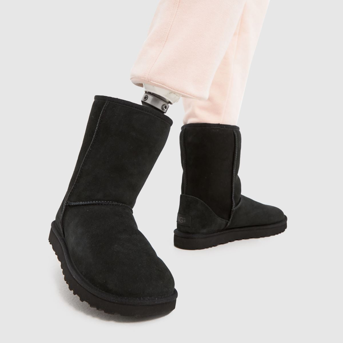 ugg classic short black sheepskin boots - size 8