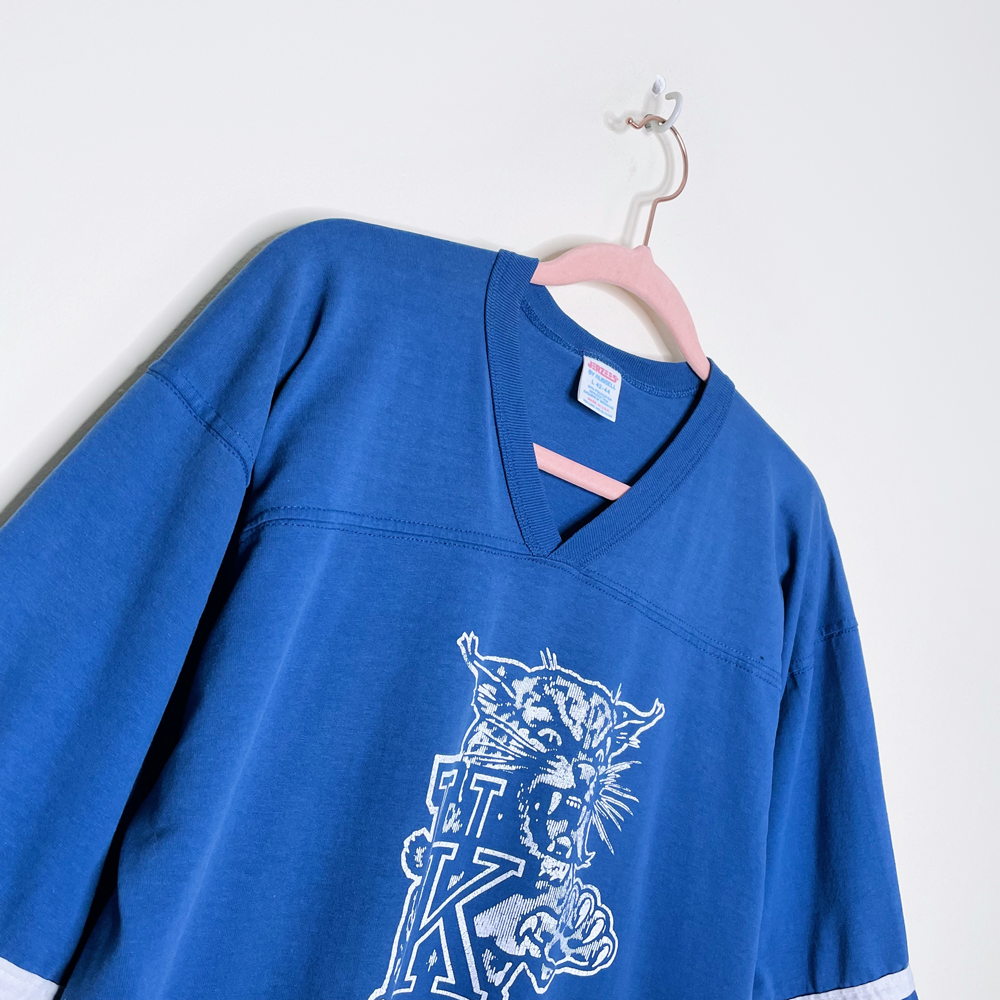 vintage university of kentucky wildcats varsity tee - size large